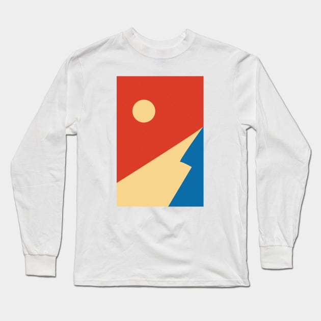 Mountain Mid Century Art Long Sleeve T-Shirt by Colorable